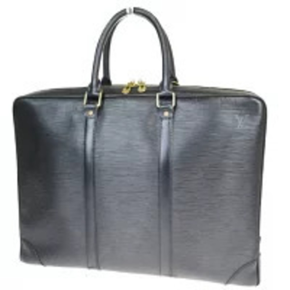 Louis Vuitton Porte Documents Voyage Briefcase Business Bag Epi Noir Black